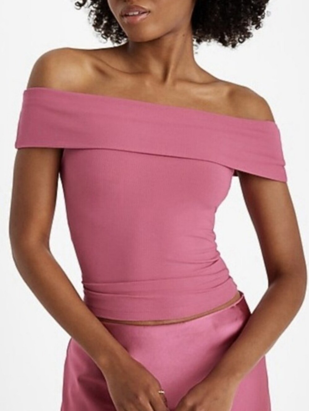NWT Express Pink Off-Shoulder Tank Top XS